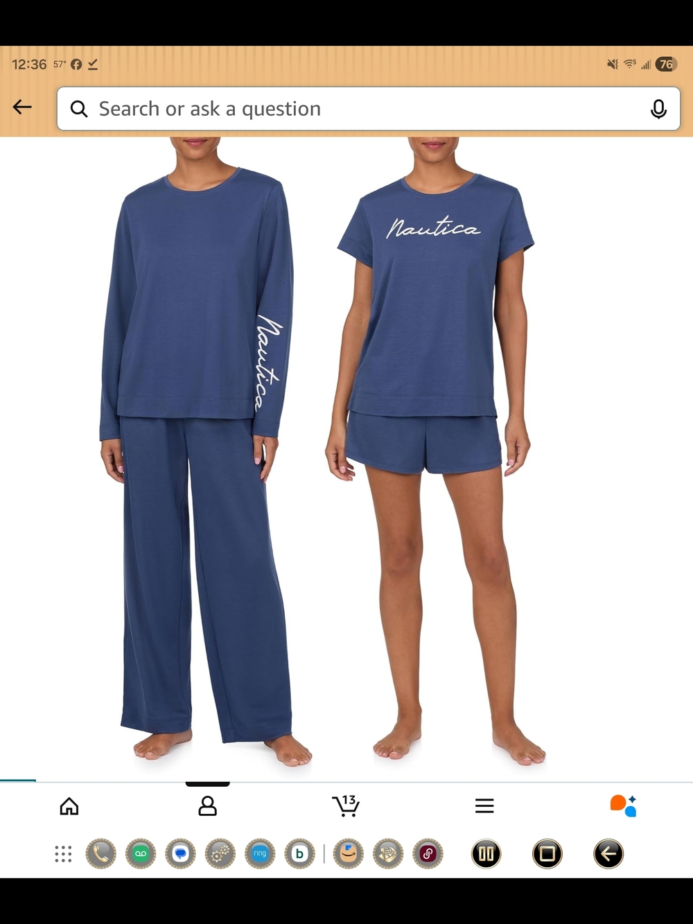 Nautica Women's 4-Piece Sleep Set in Navy Blue